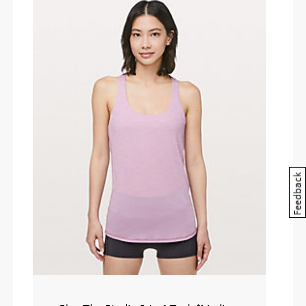 Lululemon slay the studio 2 in 1 tank, size 6